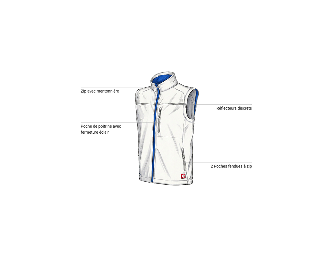 Mécatronicien automobile: Gilet softshell e.s.motion 2020 + blanc/bleu gentiane 1