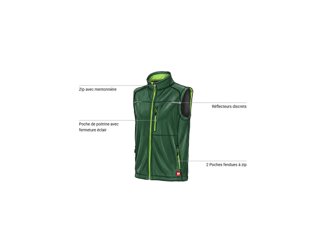 Mécatronicien automobile: Gilet softshell e.s.motion 2020 + vert/vert d'eau 1