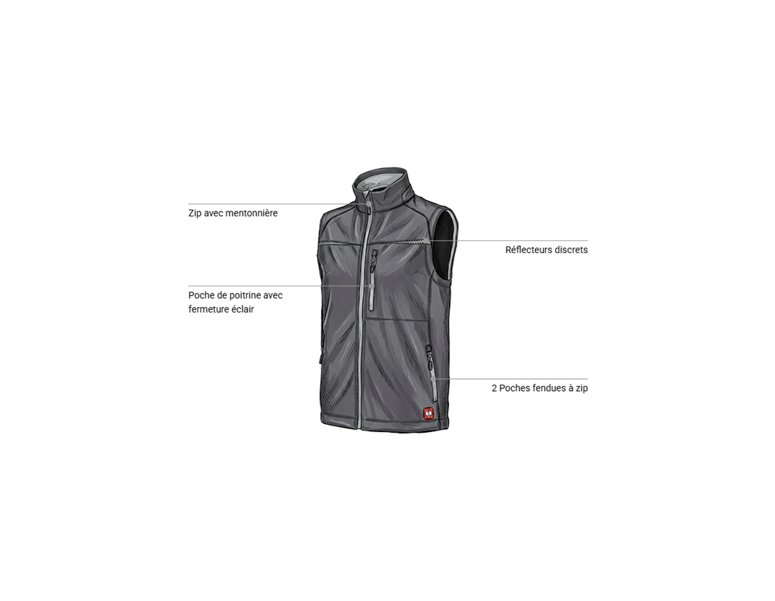 Mécatronicien automobile: Gilet softshell e.s.motion 2020 + anthracite/platine 1