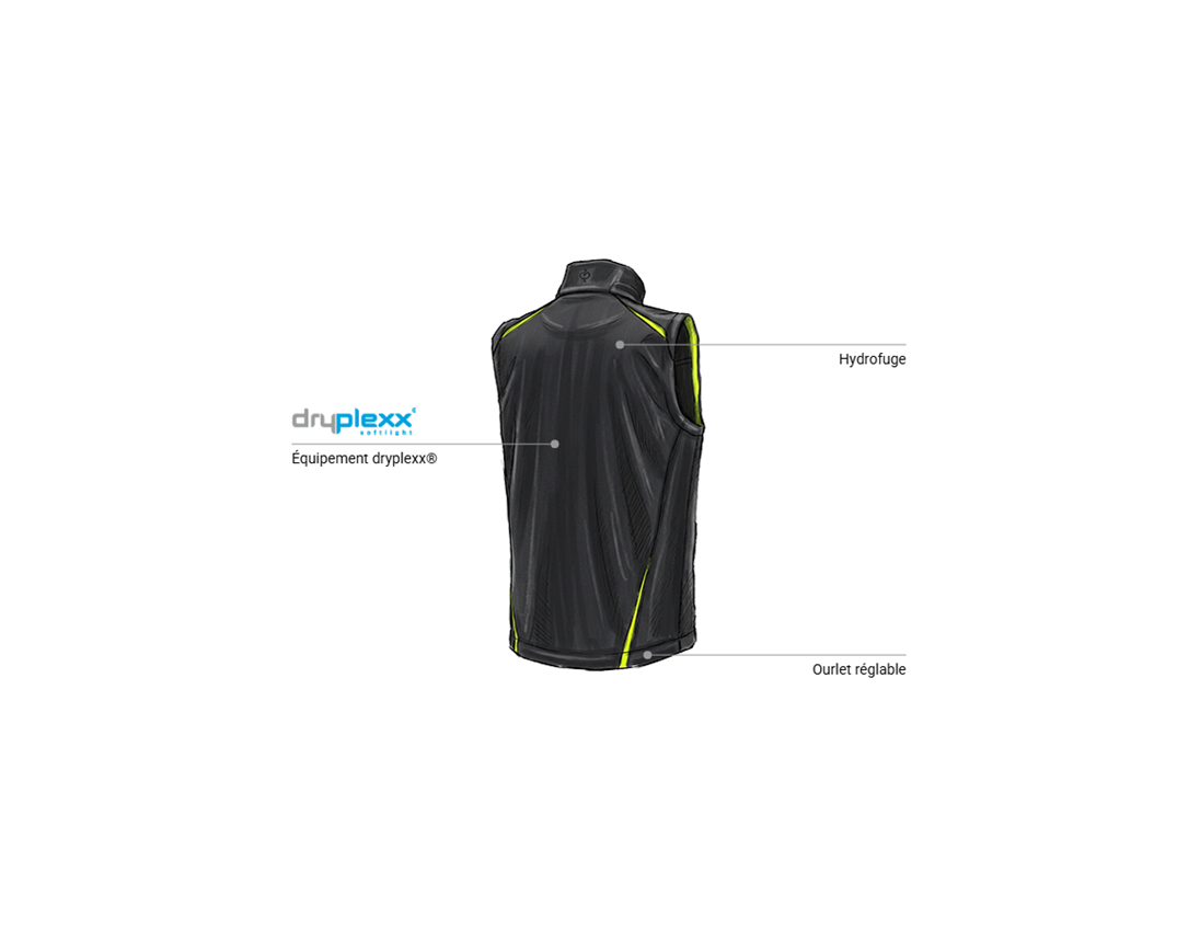 Mécatronicien automobile: Gilet softshell e.s.motion 2020 + noir/jaune fluo/orange fluo 2