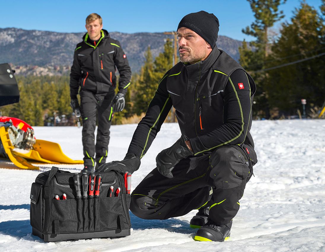 Gilets de travail: Giletsoftshell d'hiver e.s.motion 2020 + noir/jaune fluo/orange fluo 2