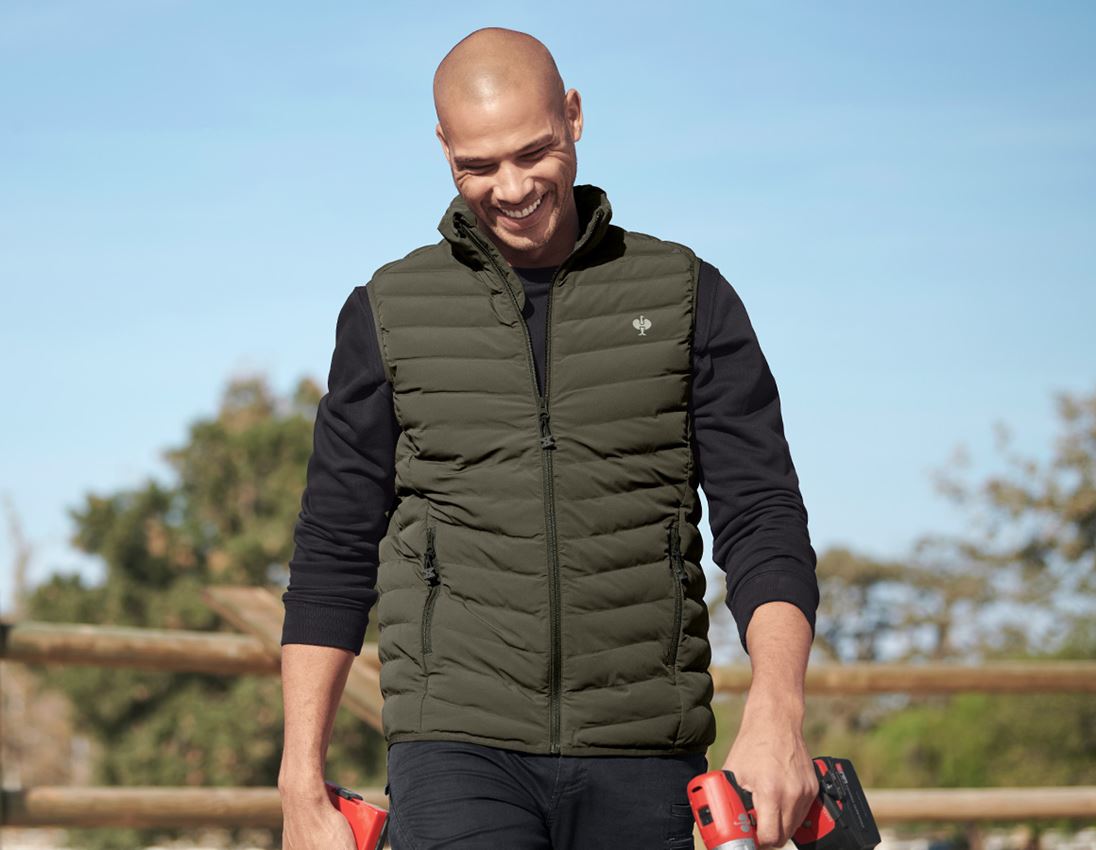 Gilets de travail: Gilet e.s.motion ten + vert camouflage