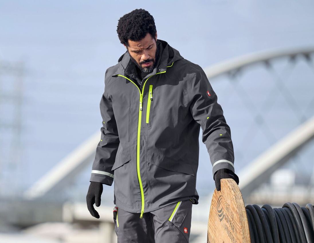 Vestes de travail: Veste de fonction 3 en 1 e.s.ambition + anthracite/jaune fluo