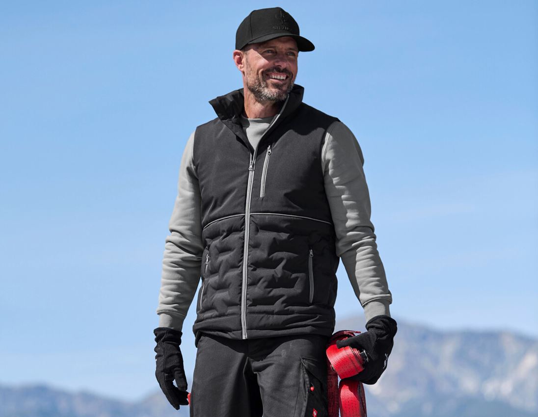 Gilets de travail: Gilet d'hiver padded e.s.line.core + noir/platine
