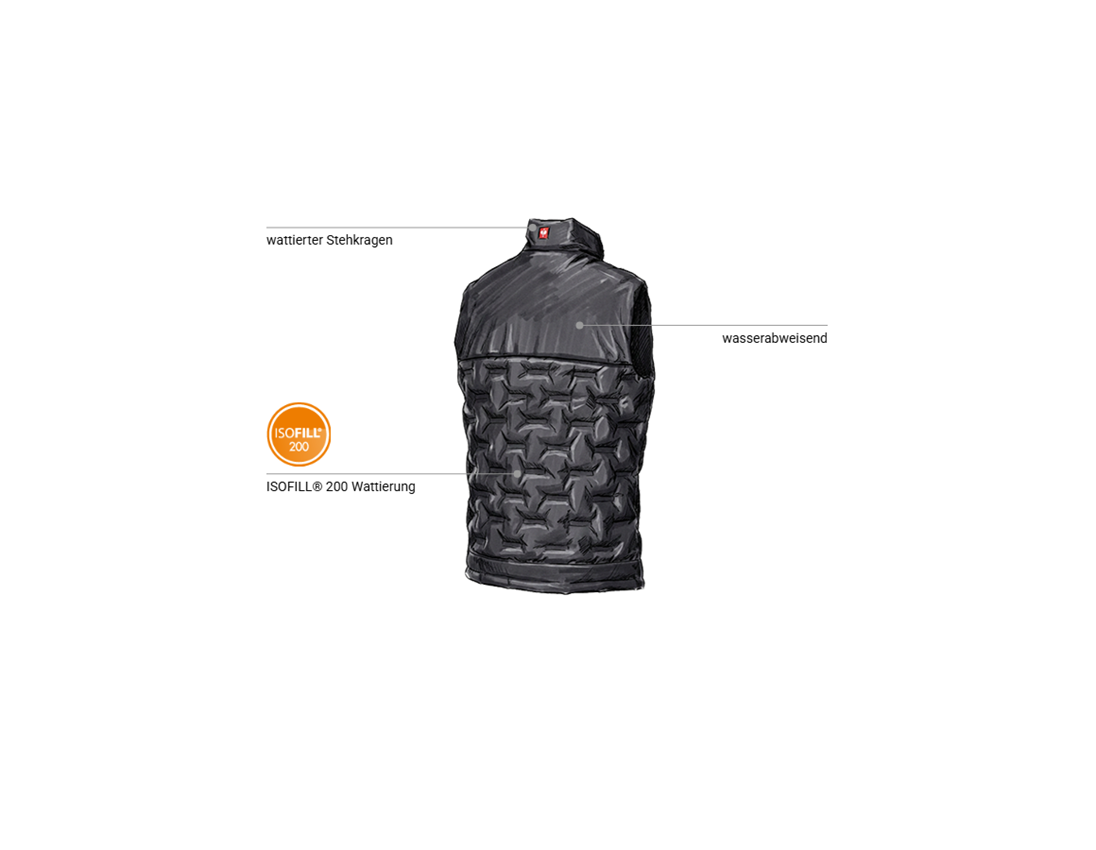 Bekleidung: Winterweste Padded e.s.line.core + schwarz 2