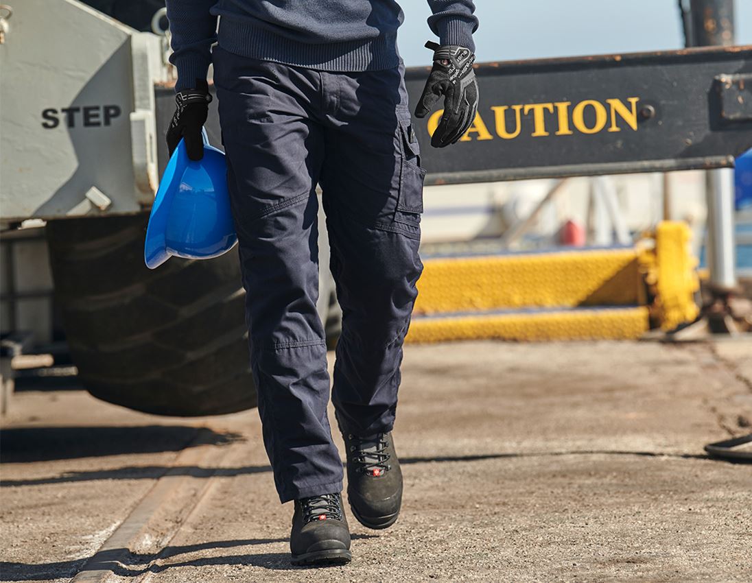 Pantalons de travail: e.s. Pantalon à taille élastique cotton touch + bleu nuit