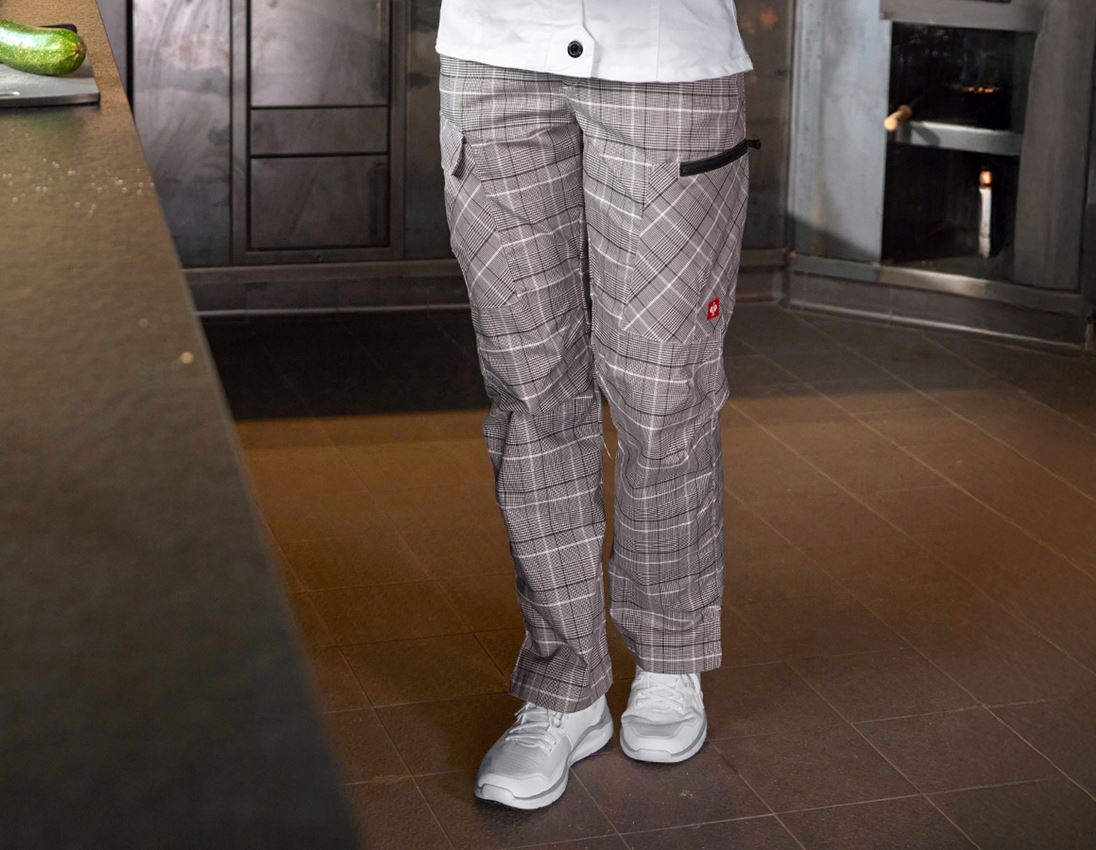 Pantalons de travail: e.s. Pantalon de travail pocket, femmes + marron/blanc