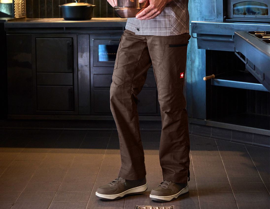 Pantalons de travail: e.s. Pantalon de travail pocket, hommes + marron 1