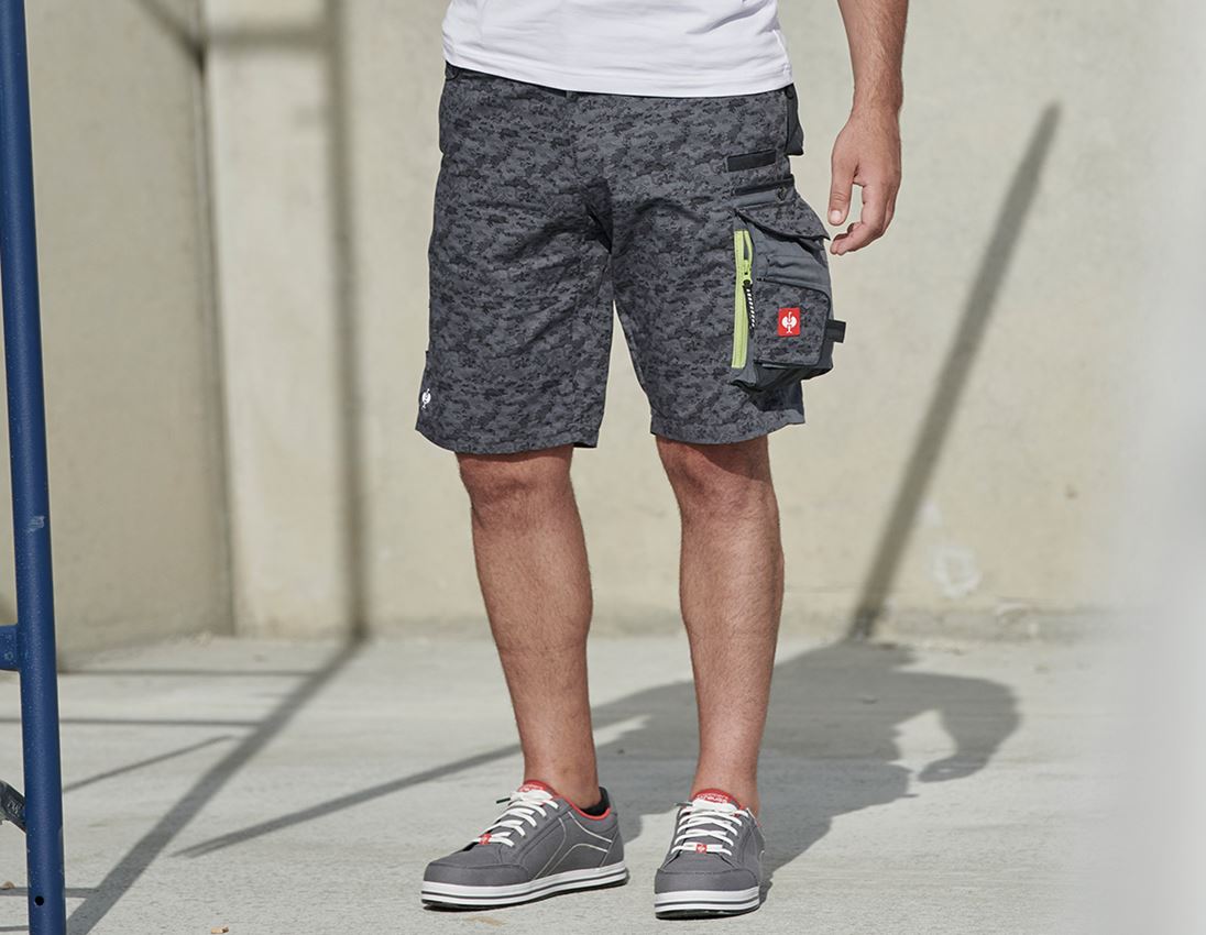 Hosen: e.s. Shorts Pixel + grau/graphit/limette 1