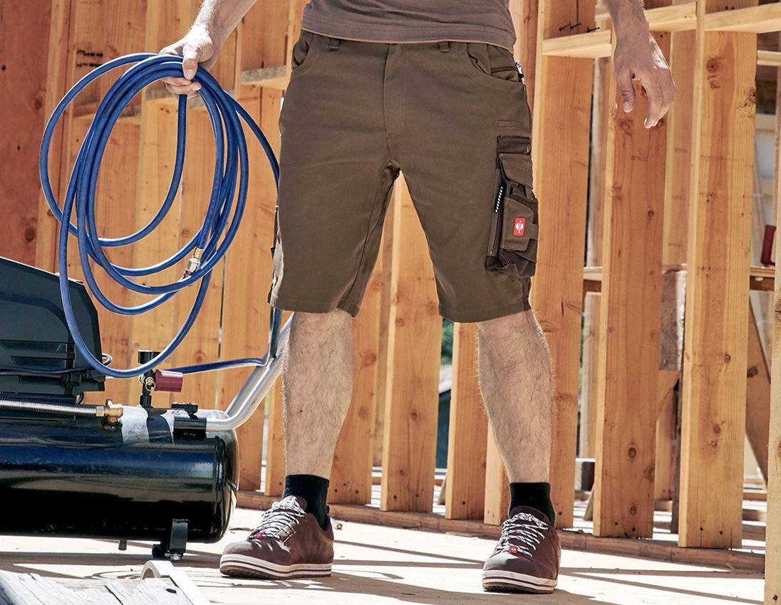 Work Trousers: Shorts e.s.motion + hazelnut/chestnut