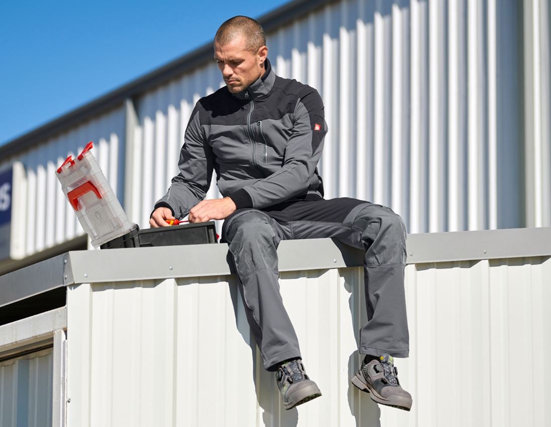 Pantalons de travail: Fonct. pantalon à taille élast. e.s.dynashield + ciment/graphite 3