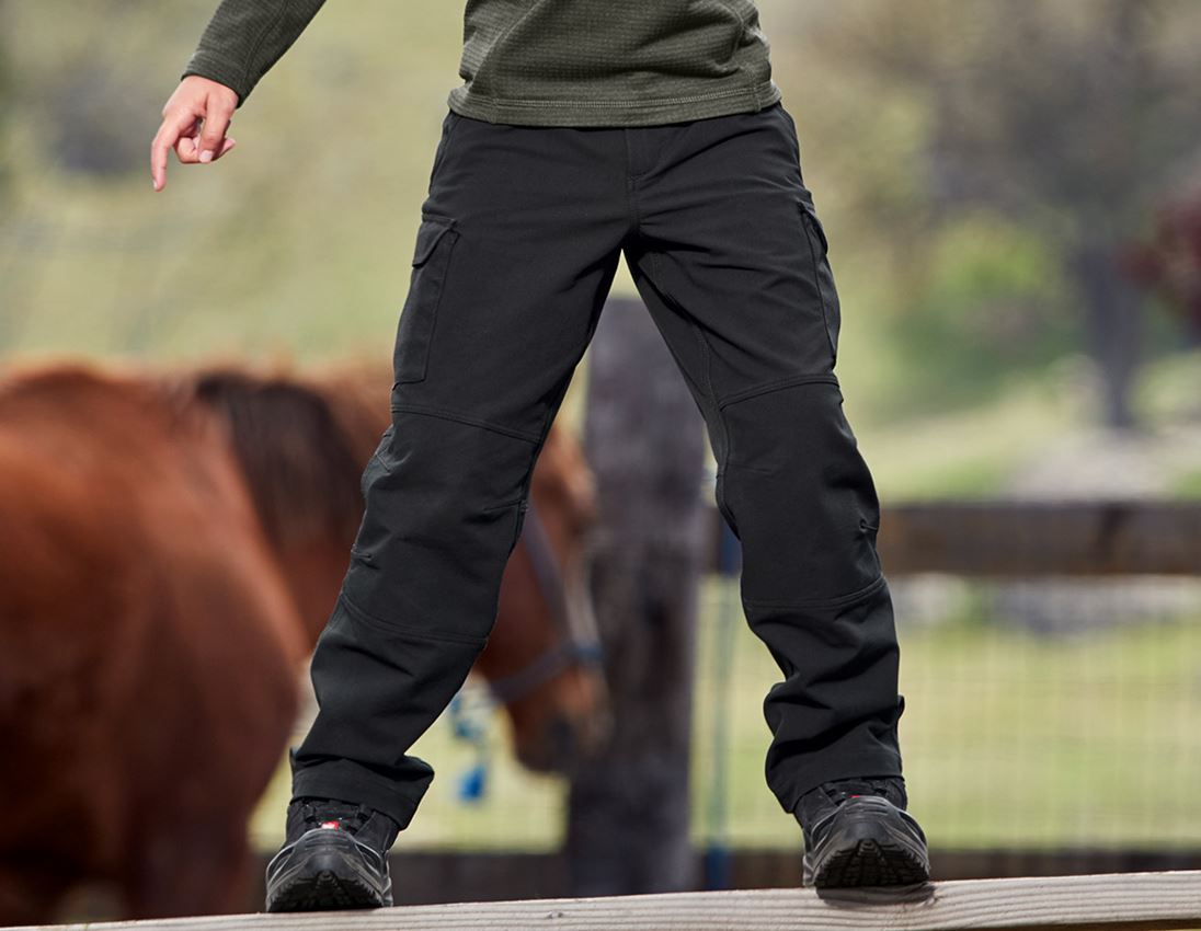 Hosen: Funktions Cargohose e.s.dynashield solid,Kinder + schwarz