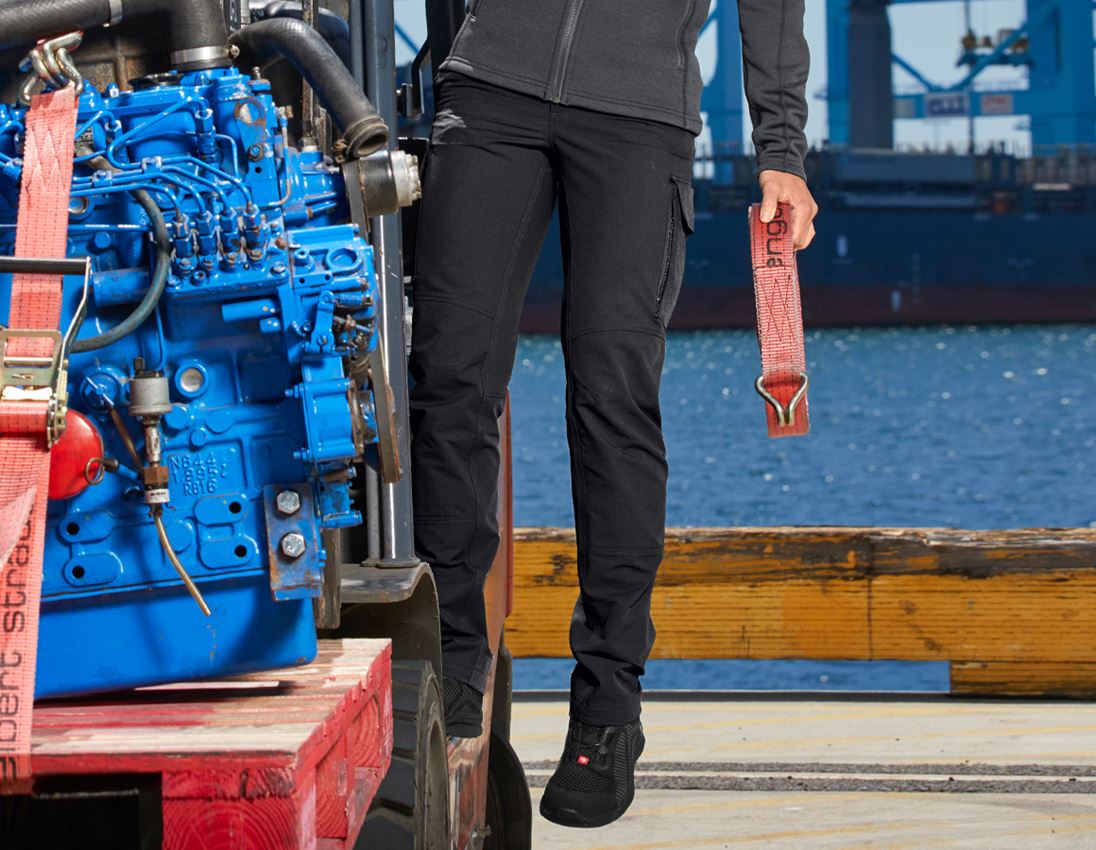 Pantalons de travail: Fonct. pantalon Cargo e.s.dynashield solid, femmes + noir 3