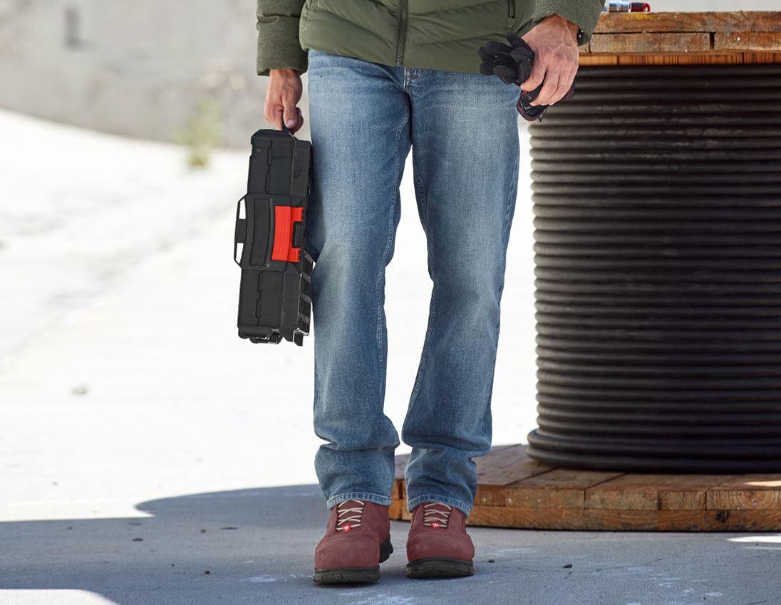 Pantalons de travail: e.s. Jeans stretch à 5 poches, straight + stonewashed