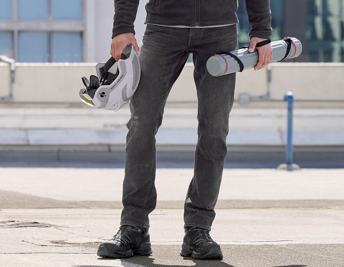 Pantalons de travail: e.s. Jeans élastique 5 poches d’hiver + blackwashed