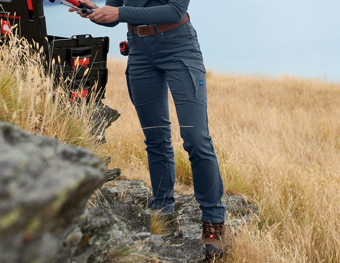 Work Trousers: Cargo trousers e.s.vintage, ladies' + arcticblue