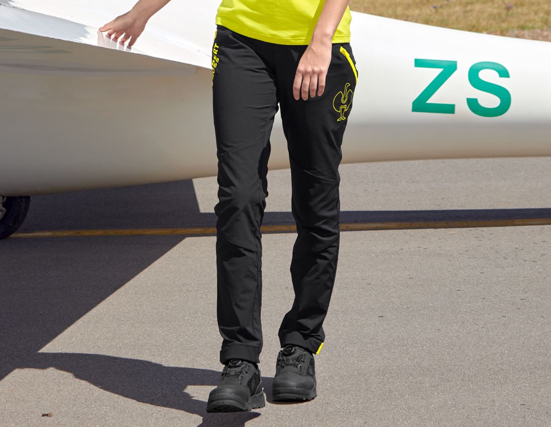 Thèmes: Pantalon de fonction e.s.trail, femmes + noir/jaune acide 1