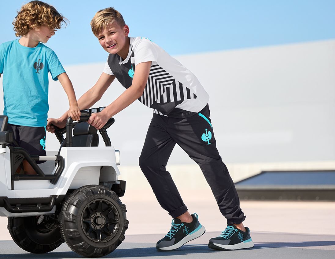 Trousers: Functional trousers e.s.trail, children's + black/lapisturquoise 1