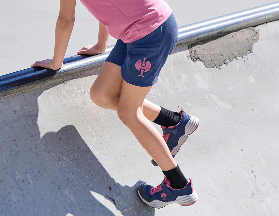 Accessories: Sweat short light e.s.trail, children's + deepblue/tarapink