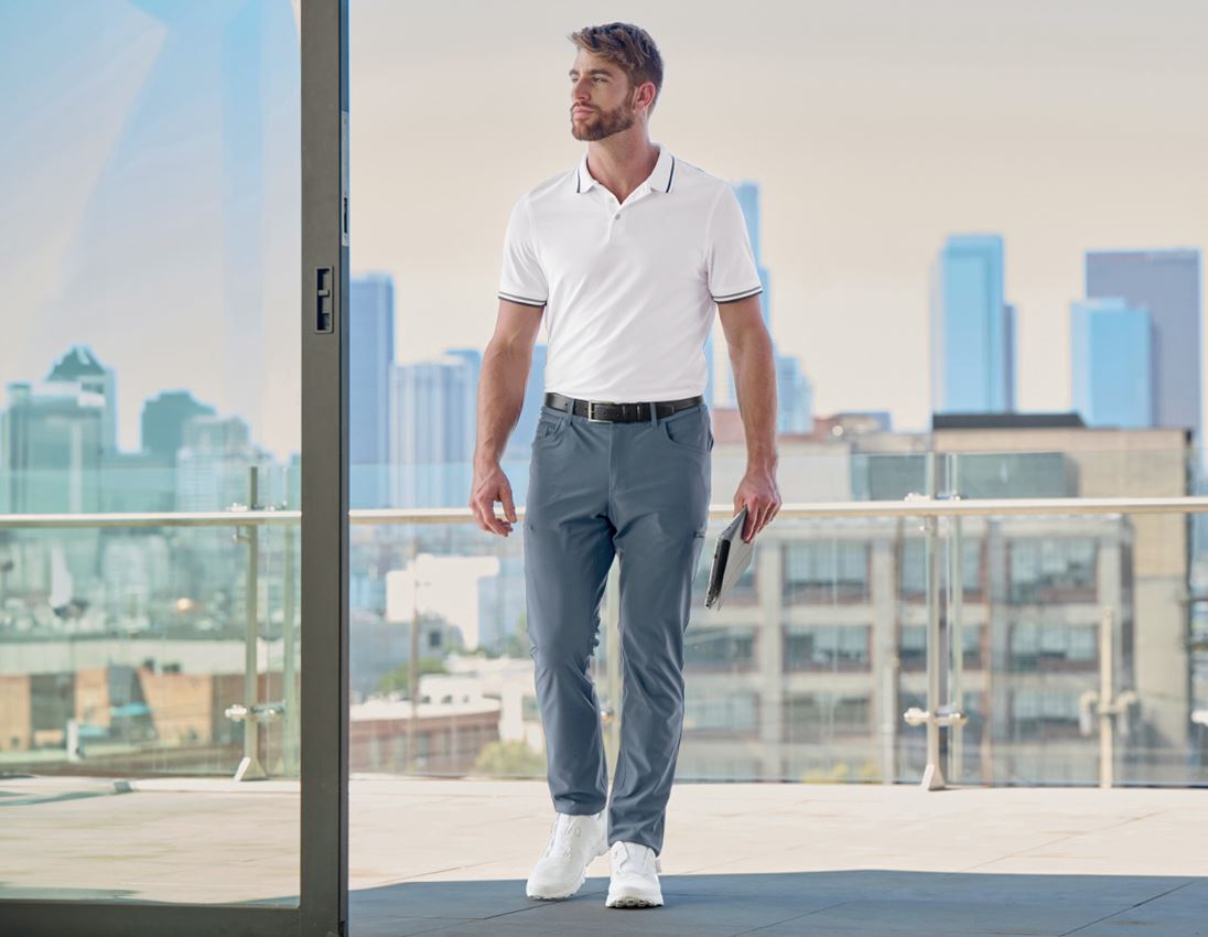 Work Trousers: 5-pocket work trousers Chino e.s.work&travel + ironblue 1