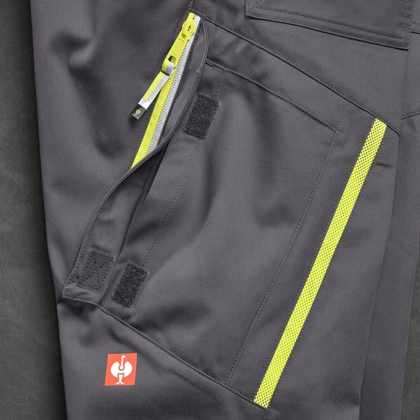 Pantalons de travail: Pantalon à poches multiples e.s.ambition, femmes + anthracite/jaune fluo 2