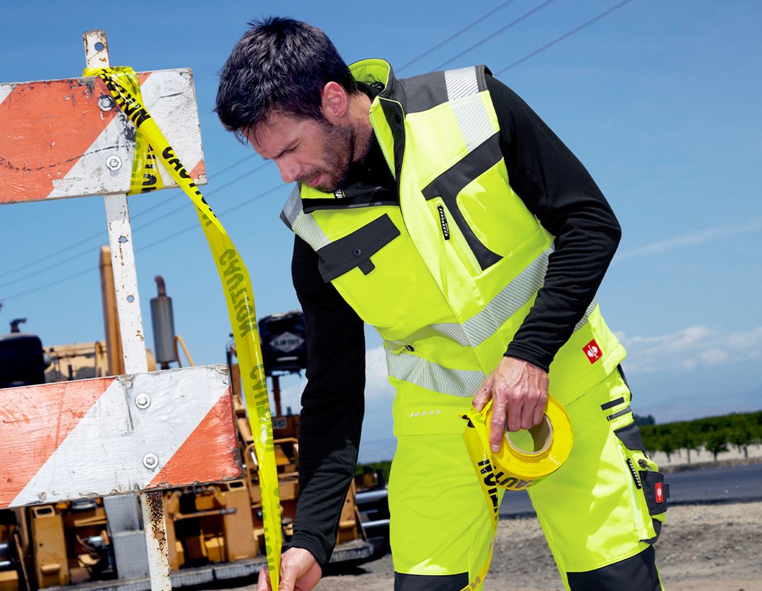 Westen: Warnschutz-Softshell-Weste e.s.motion + warngelb/anthrazit