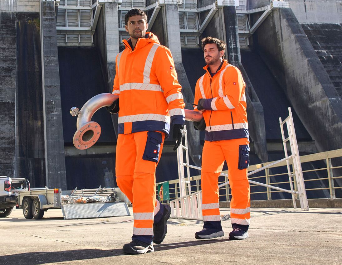 Work Jackets: High-vis softshell jacket e.s.line.core + high-vis orange/navy 5