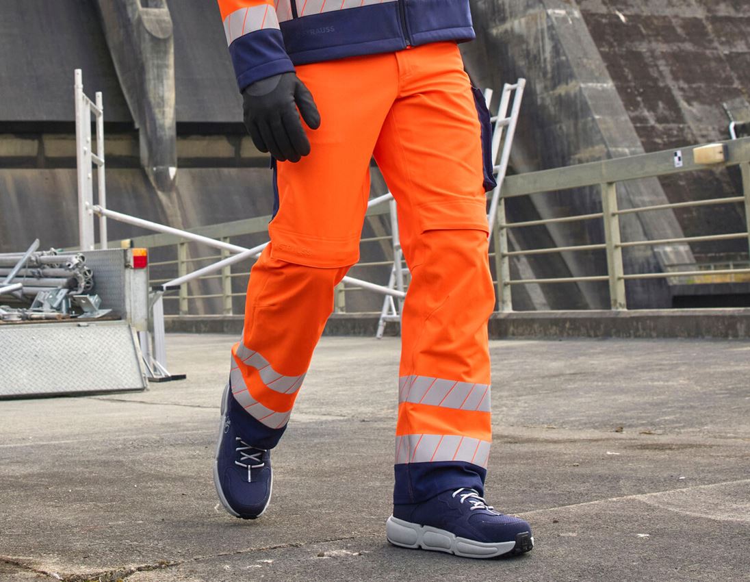Work Trousers: High-vis trousers e.s.line.core + high-vis orange/navy 3