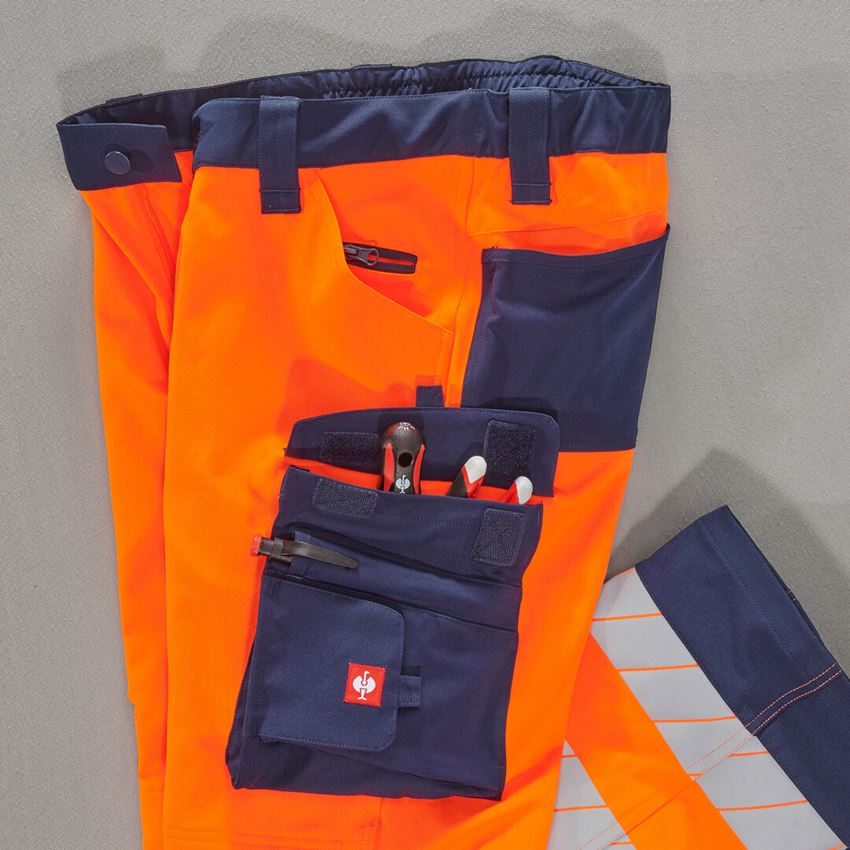 Work Trousers: High-vis trousers e.s.line.core + high-vis orange/navy 2