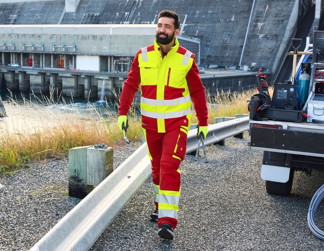 Gilets de travail: Gilet Softshell d'hiver visibilité e.s.motion 24/7 + rouge/jaune fluo 3