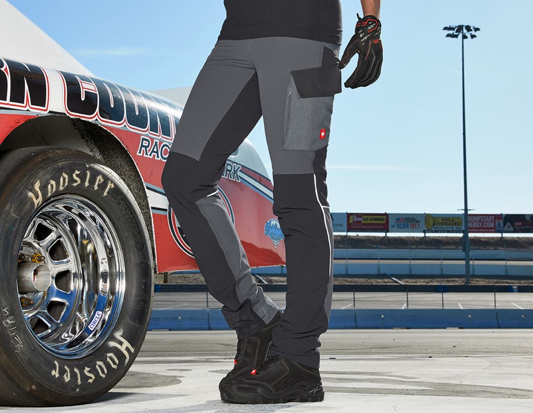 Work Trousers: Functional cargo trousers e.s.dynashield, ladies' + cement/graphite