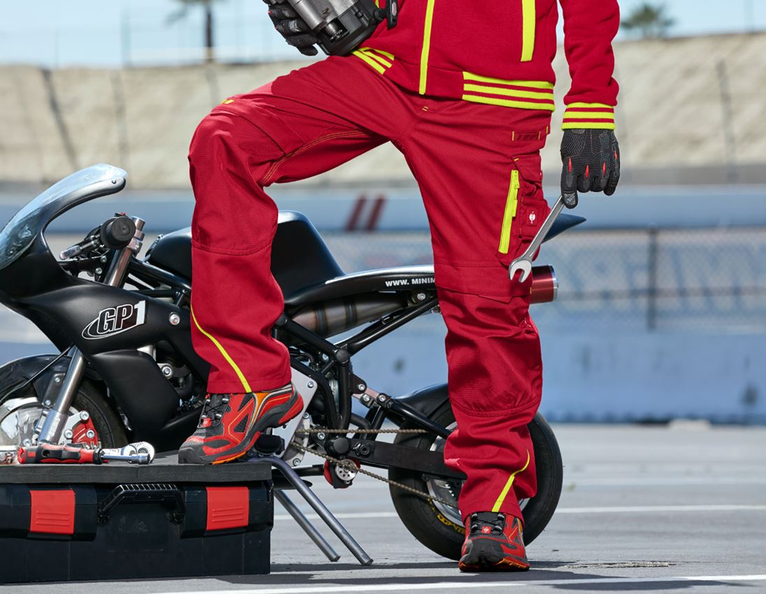 Trousers: Trousers e.s.motion 2020, children's + fiery red/high-vis yellow