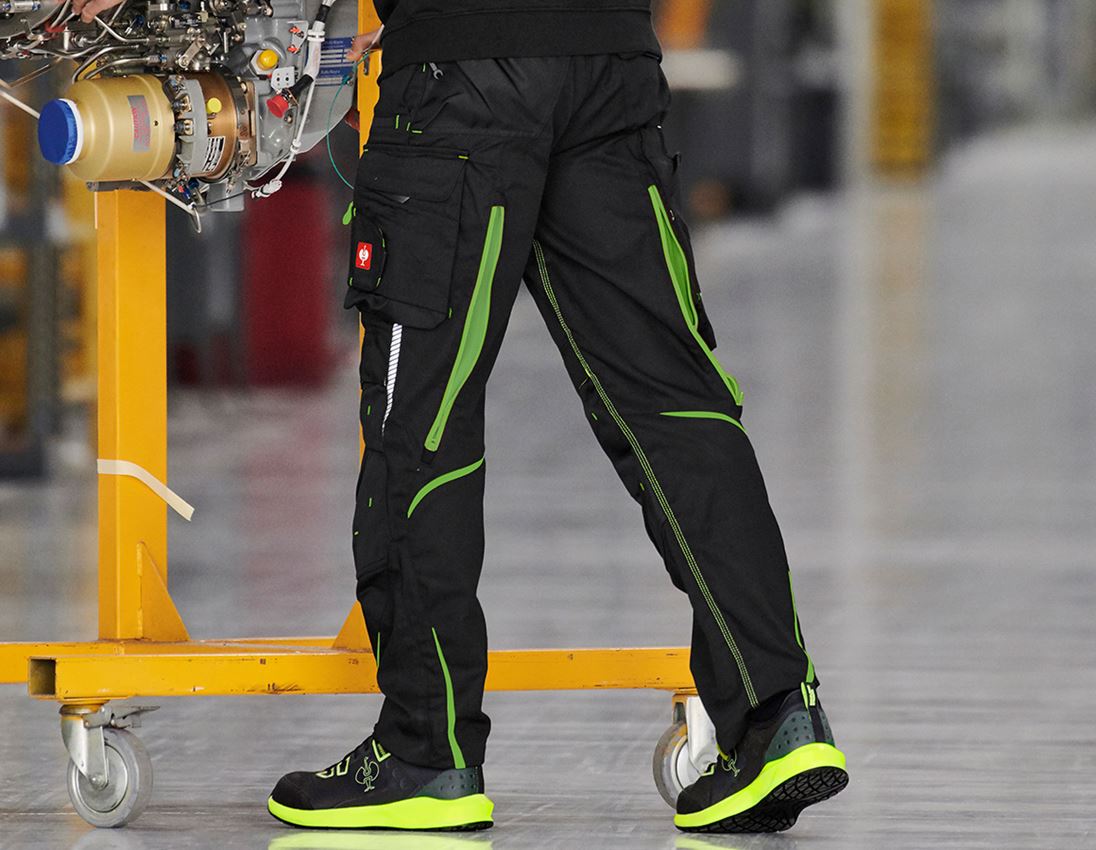 Work Trousers: Trousers e.s.motion 2020 + black/seagreen 7