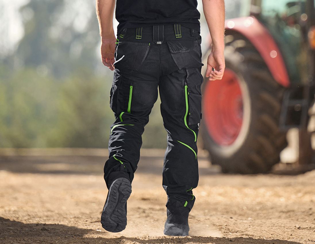 Work Trousers: Trousers e.s.motion 2020 + black/seagreen 2