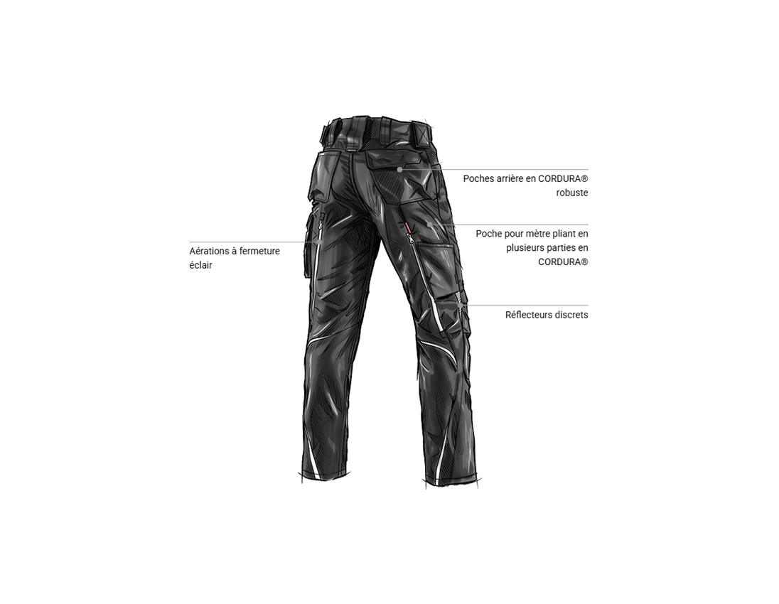 Vêtements: Pantalon à taille élastique e.s.motion 2020 + noir/platine 2