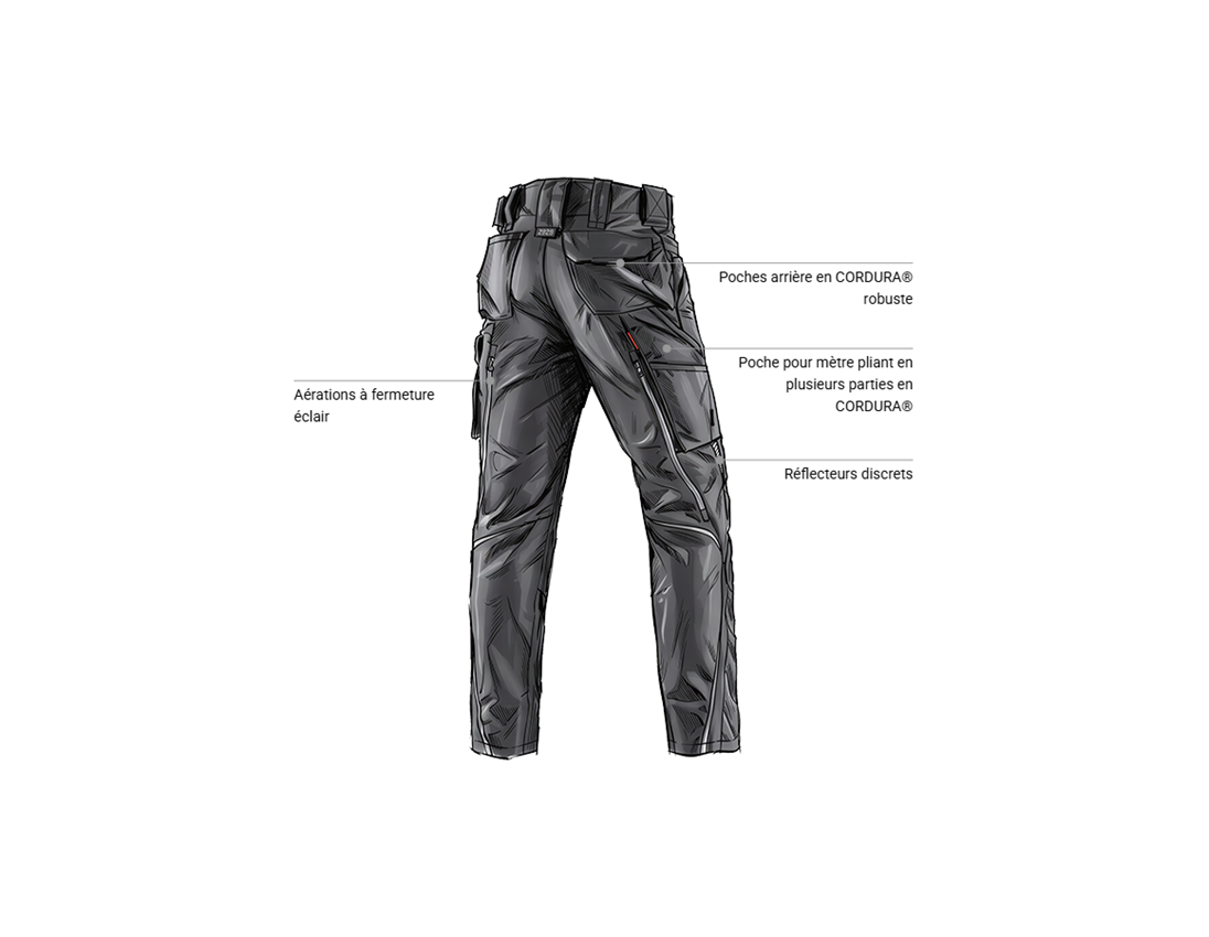 Vêtements: Pantalon à taille élastique e.s.motion 2020 + anthracite/platine 2