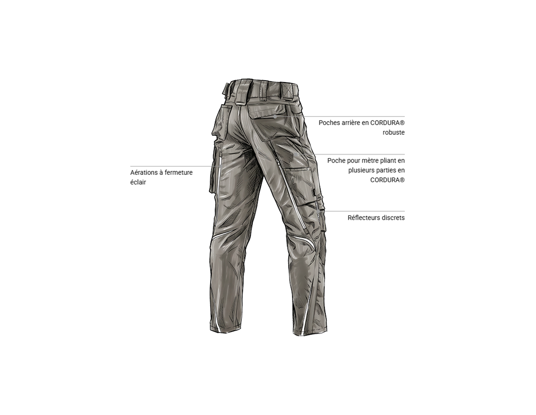 Vêtements: Pantalon à taille élastique e.s.motion 2020 + pierre/gypse 2