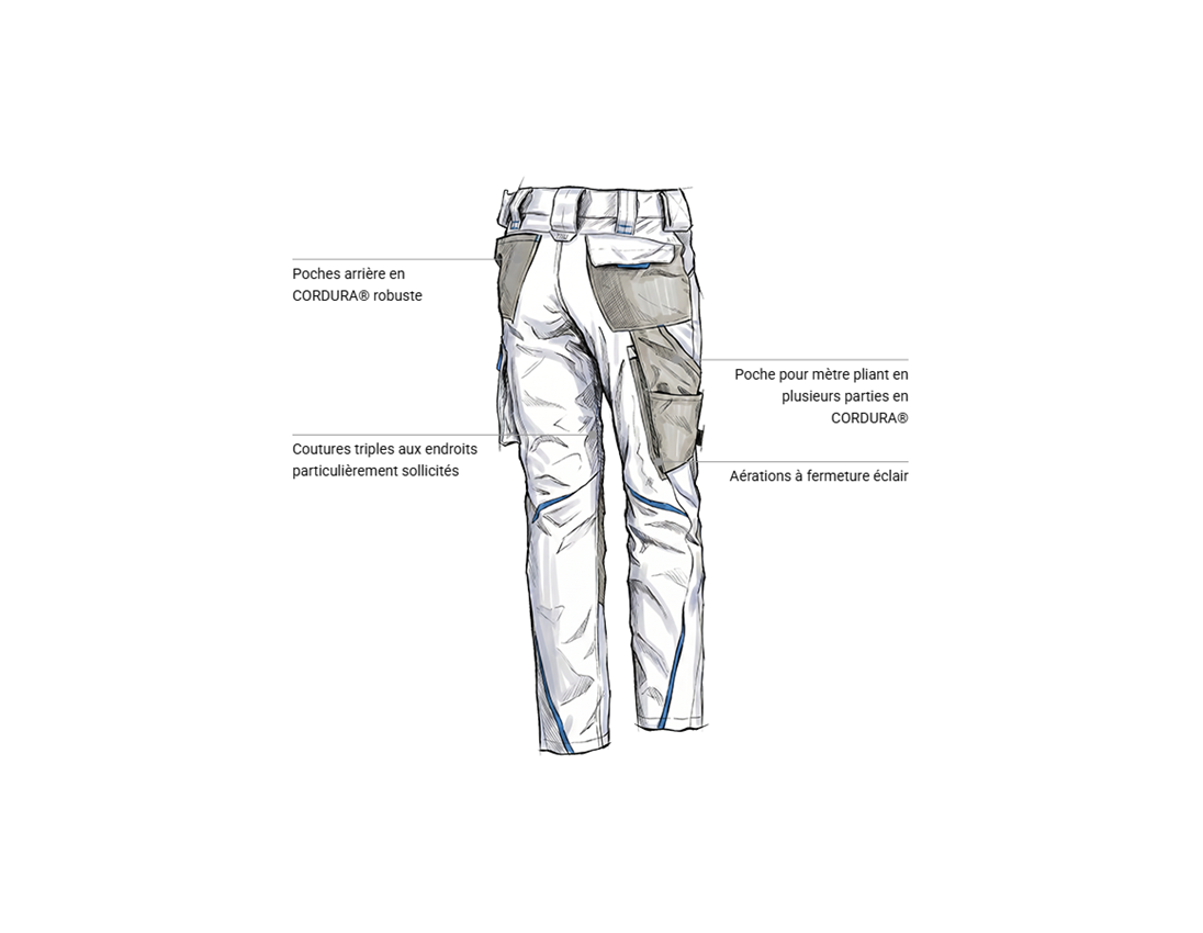 Vêtements: Pantalon pour femmes e.s.motion 2020 + blanc/bleu gentiane 2