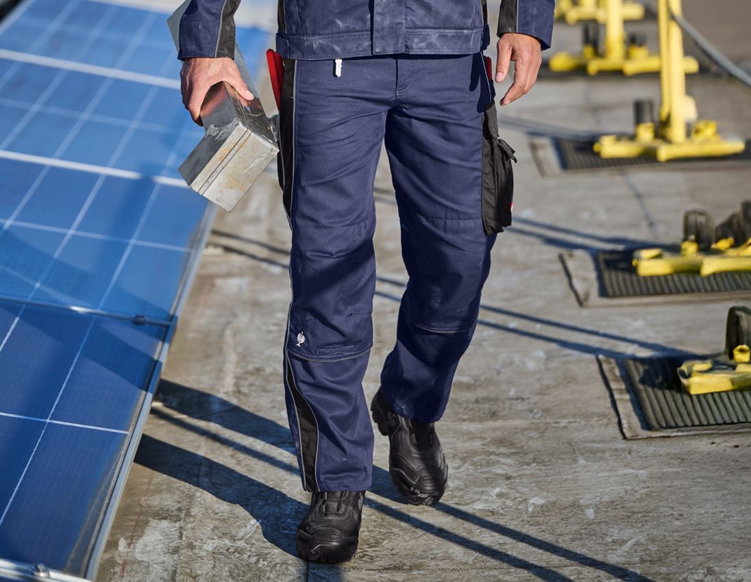 Pantalons de travail: Pantalon à taille élastique e.s.active + bleu foncé/noir 2