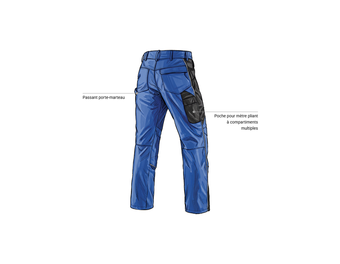 Mécatronicien automobile: Pantalon à taille élastique e.s.active + bleu royal/noir 2