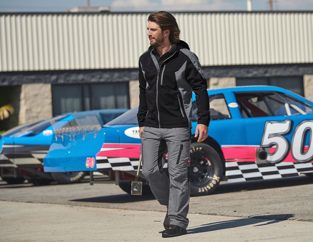 Work Trousers: Trousers e.s.vision, men's + cement melange/black 1