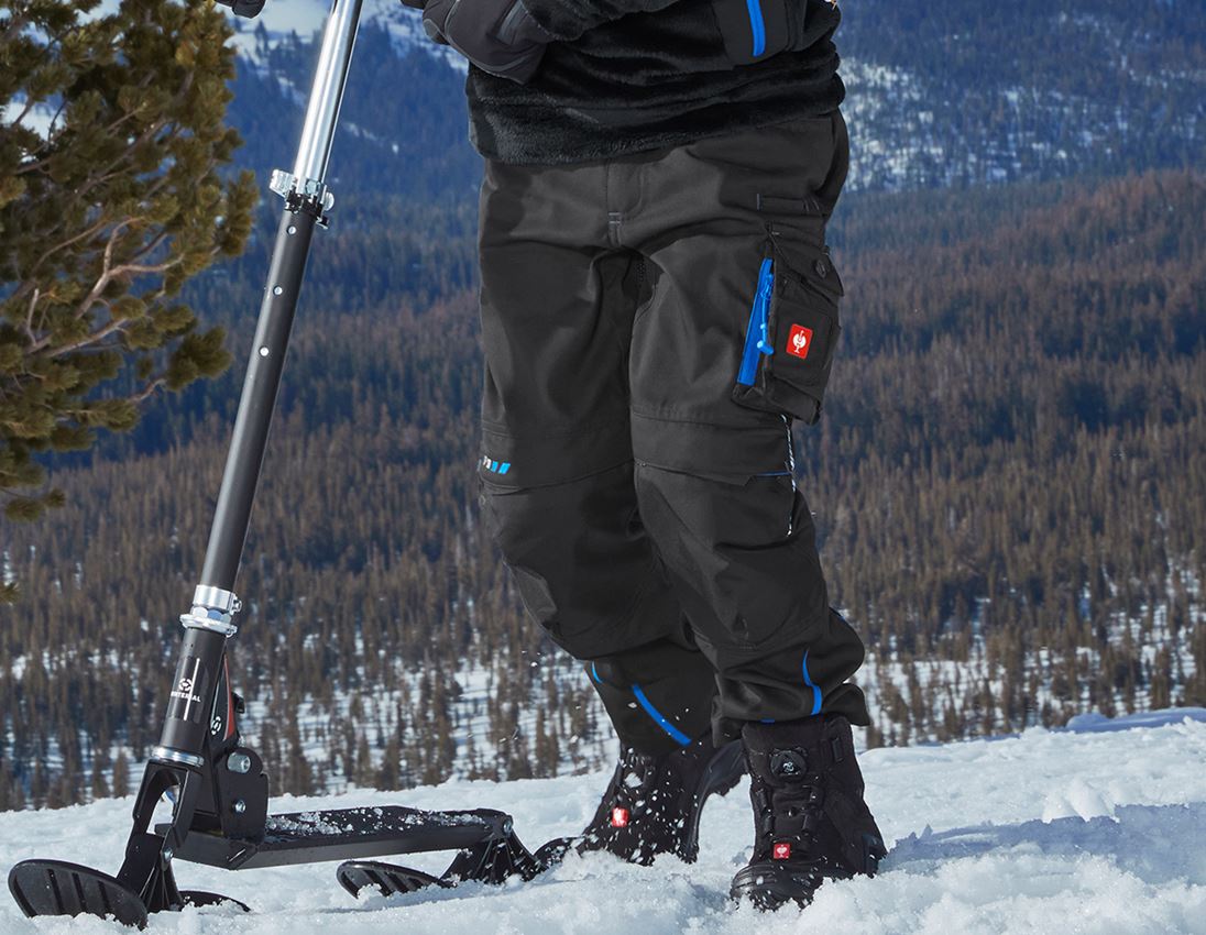 Pantalons: Pantalon taille él.d’hiver e.s.motion2020, enfants + graphite/bleu gentiane