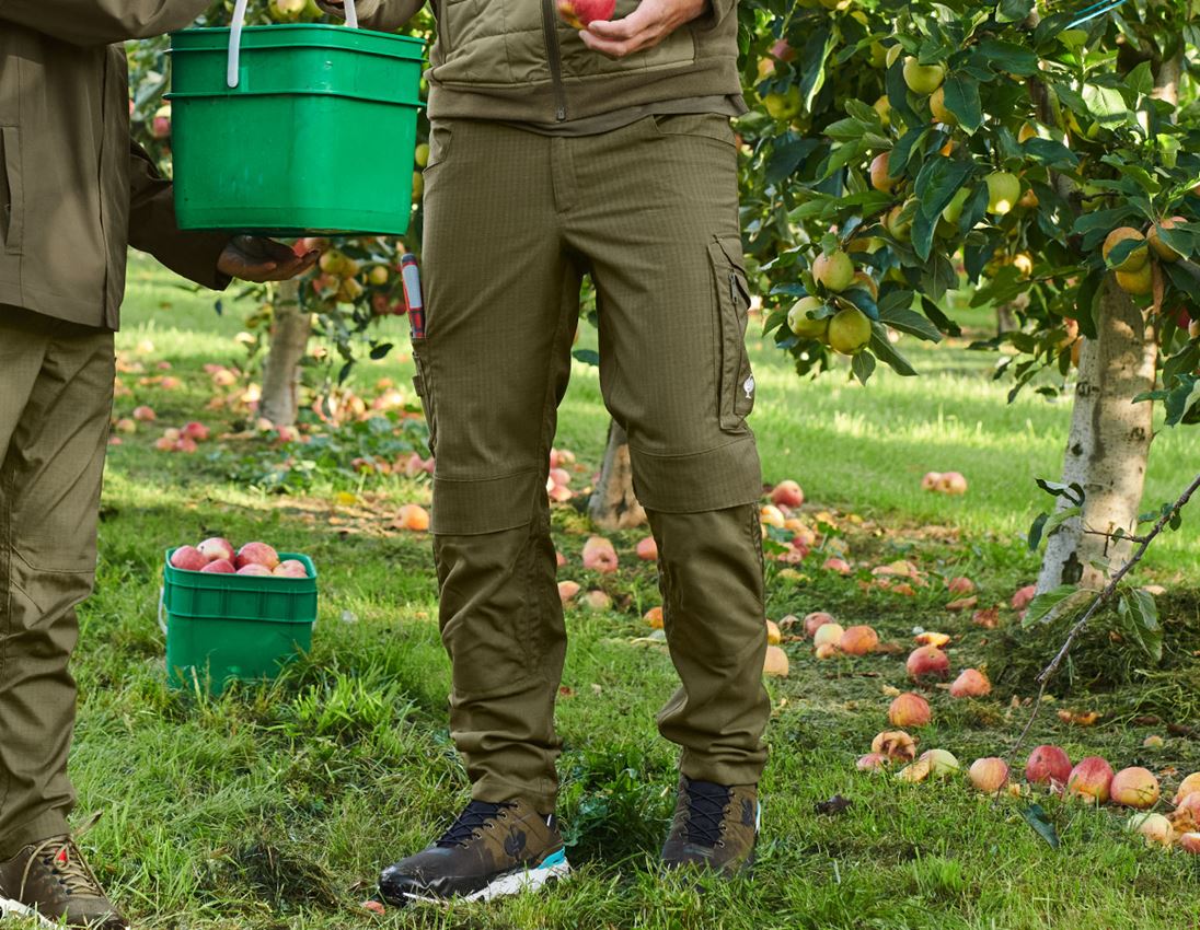 Work Trousers: Trousers e.s.concrete solid + mudgreen