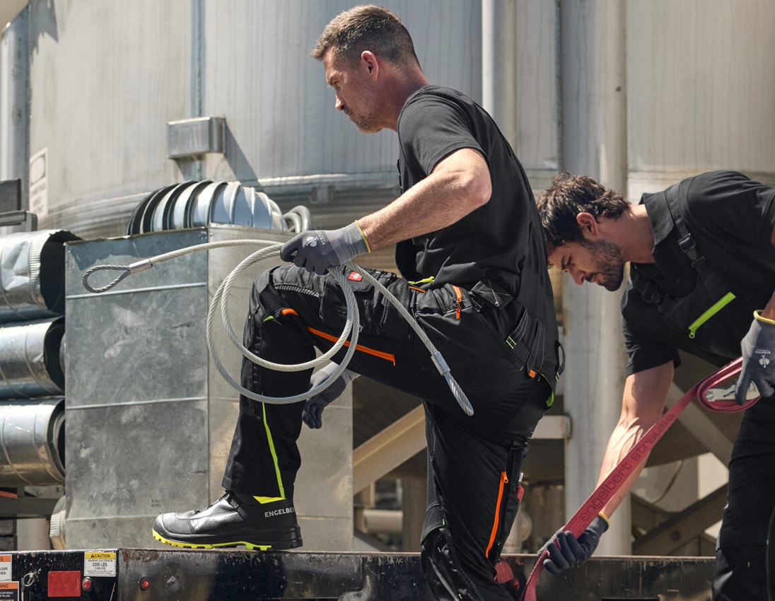 Work Trousers: Bib & brace e.s.motion 2020 + black/high-vis yellow/high-vis orange 2