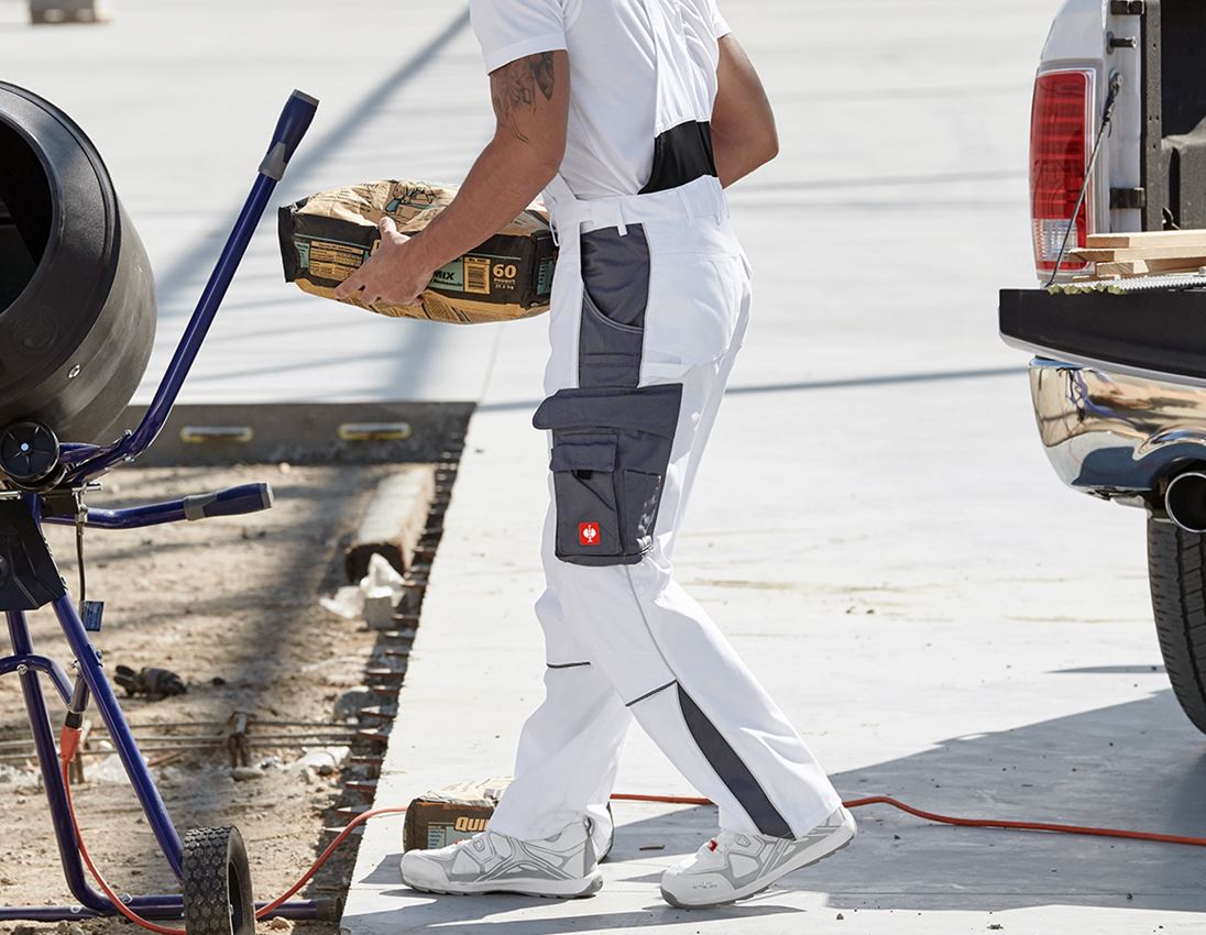 Work Trousers: Bib & Brace e.s.active + white/grey 1