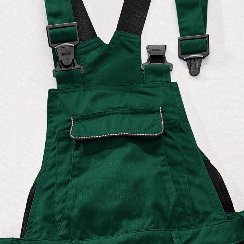 Work Trousers: Bib & Brace e.s.active + green/black 2