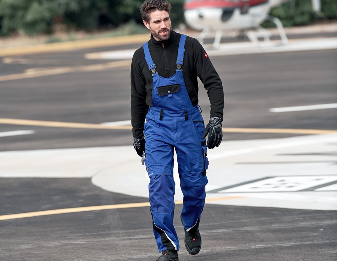Work Trousers: Bib & brace e.s.motion + royal/black