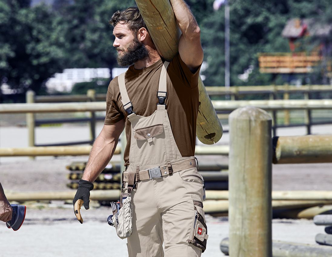 Work Trousers: Bib & brace e.s.motion + clay/peat 1