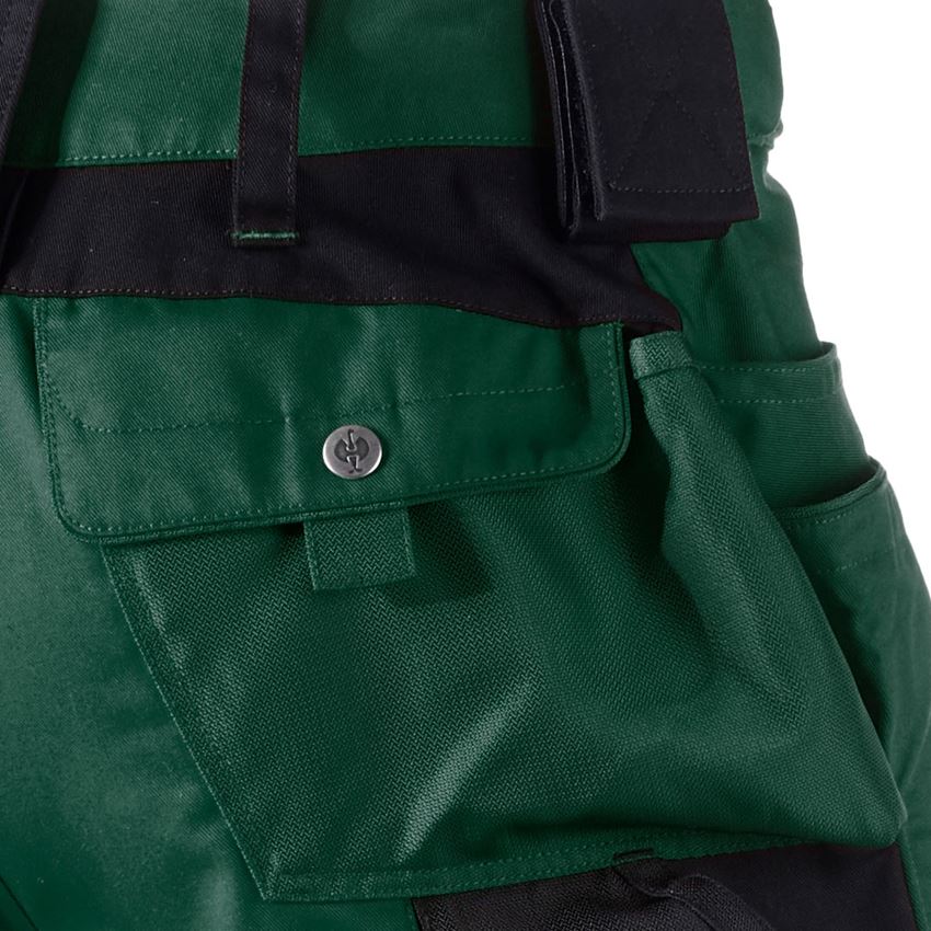 Work Trousers: Bib & brace e.s.motion + green/black 2