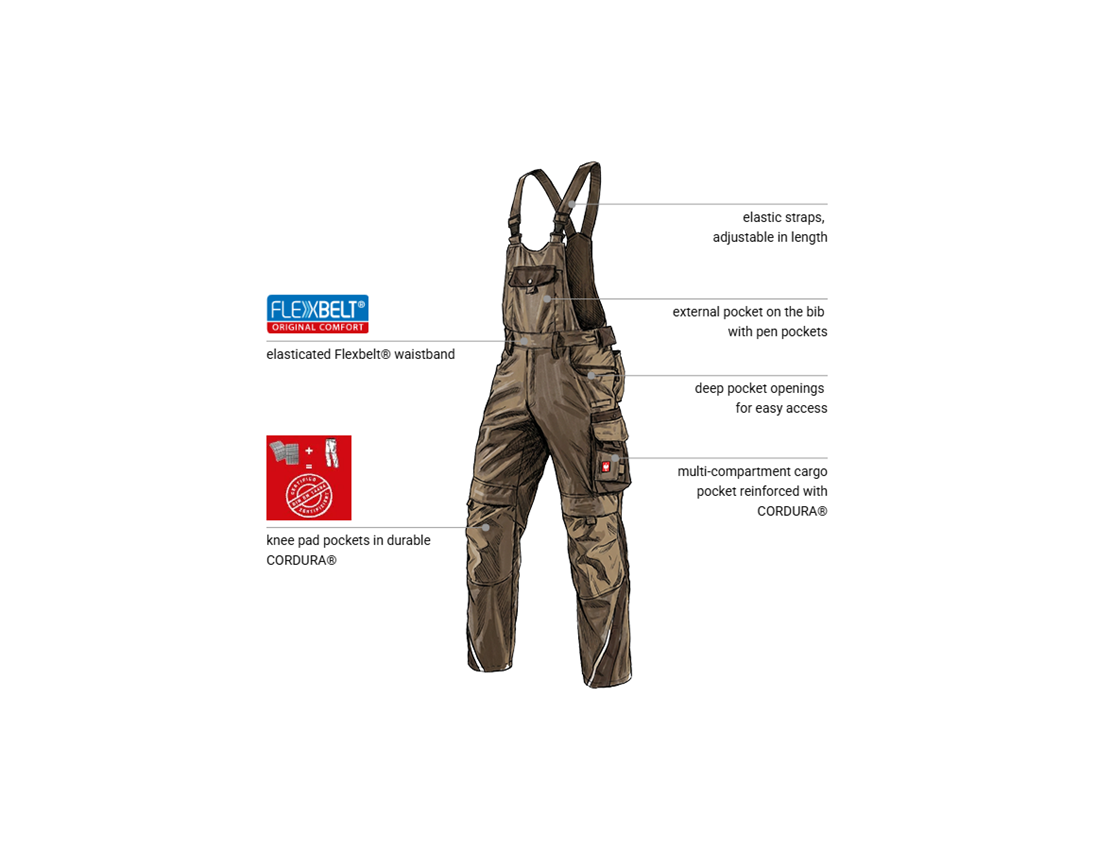 Automotive mechatronics technicians: Bib & brace e.s.motion + hazelnut/chestnut 1